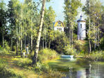 乡村行画风景装饰画喷绘素材
