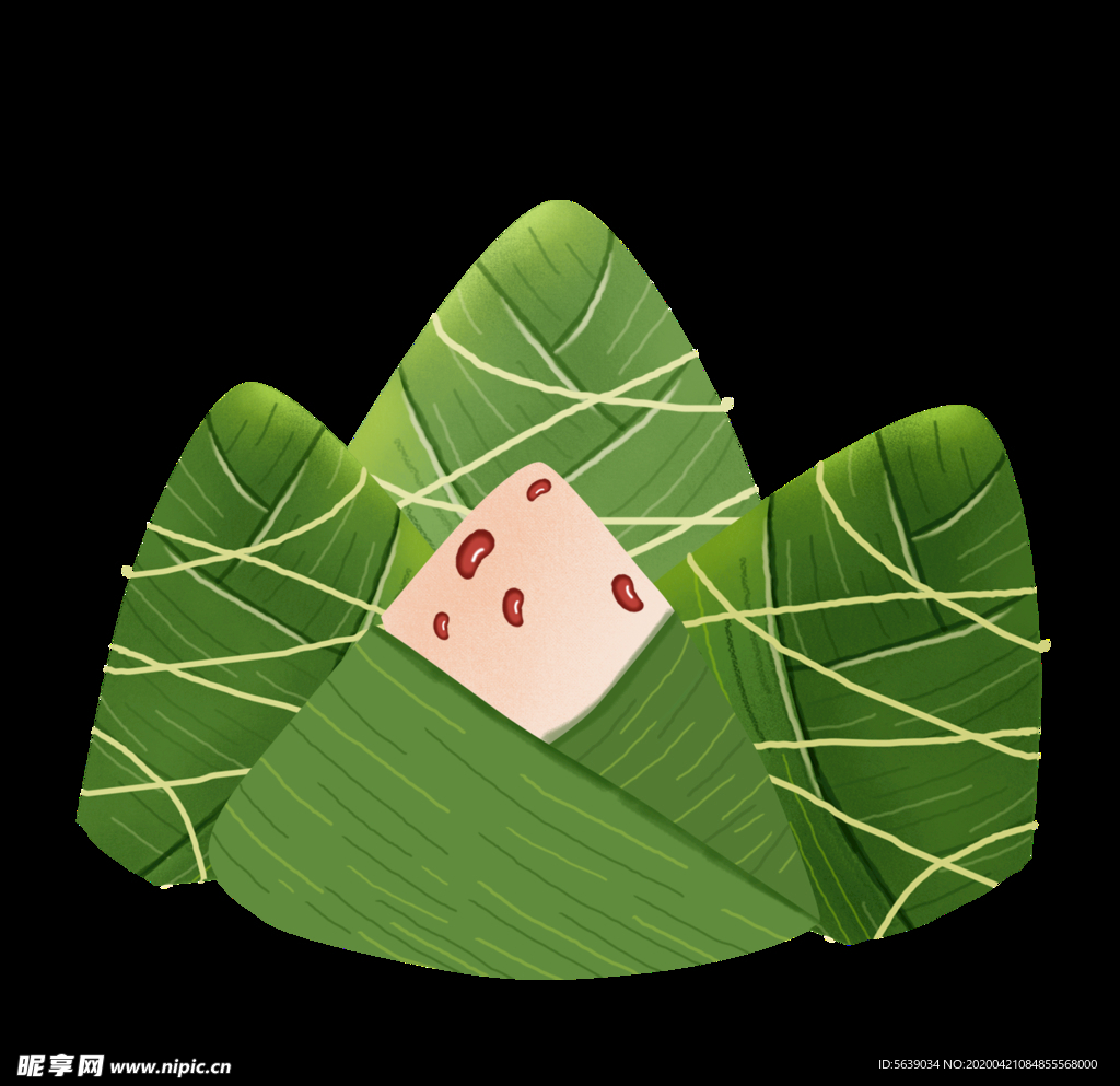 手绘几个粽子端午节美食