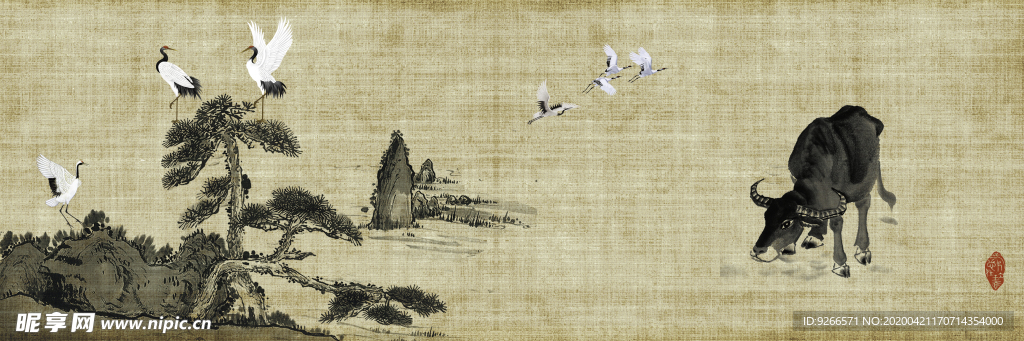 新中式抽象横幅装饰画