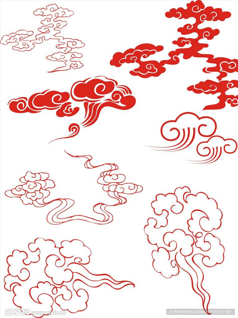 矢量祥云花纹