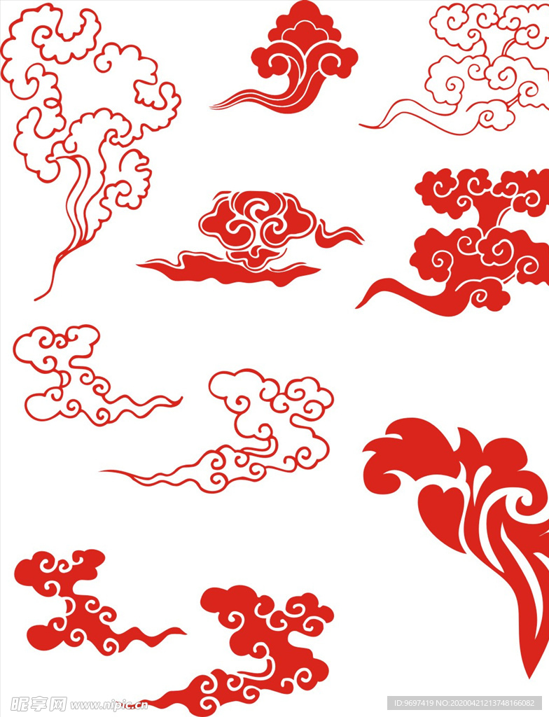 矢量祥云花纹