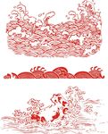 矢量浪花祥云