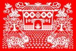 矢量兔子剪纸