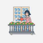 简约人物生活场景插画
