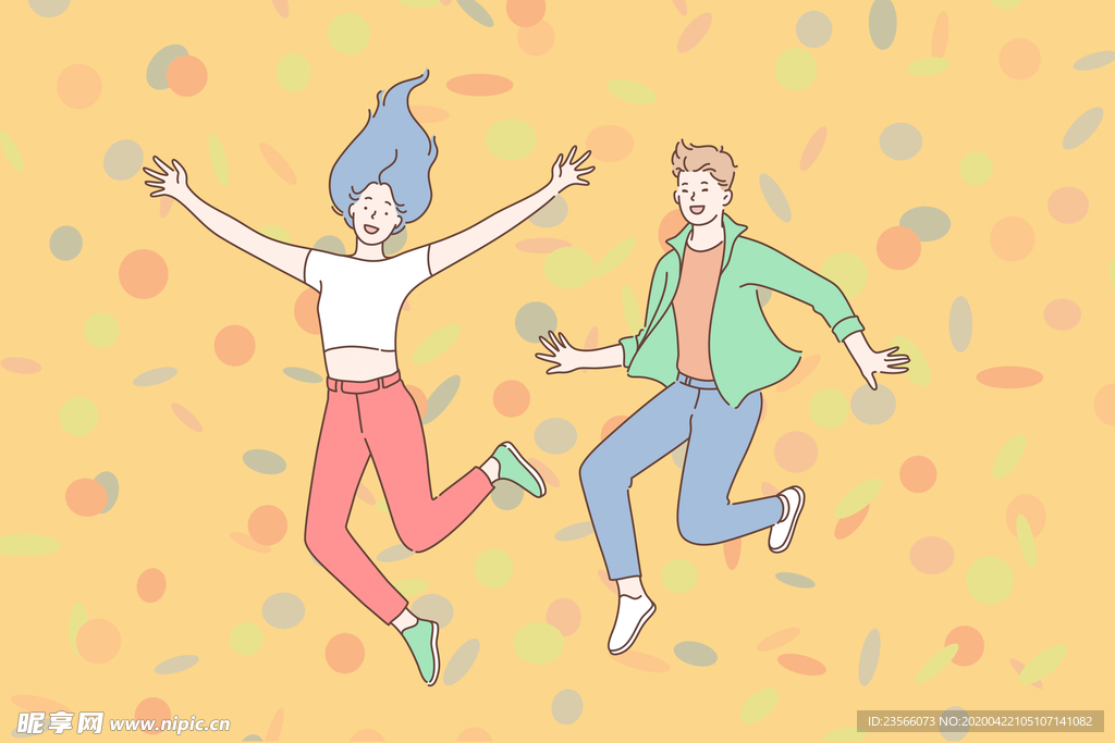 简约人物生活形象插画