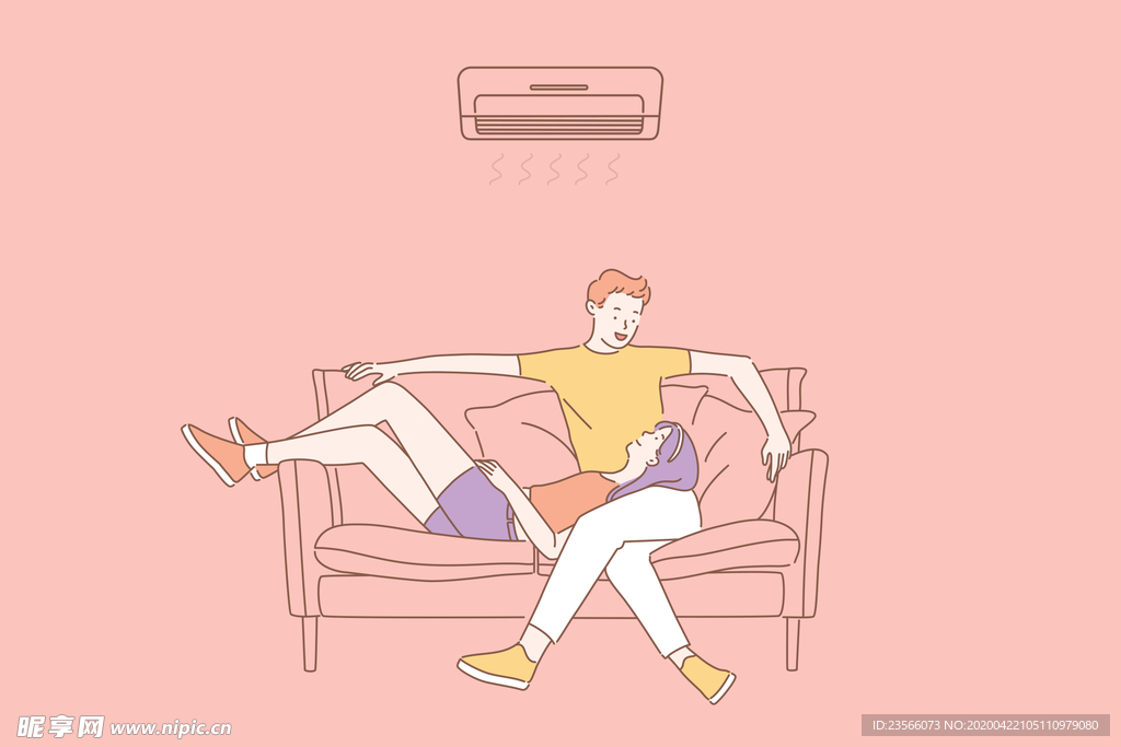 简约人物生活形象插画