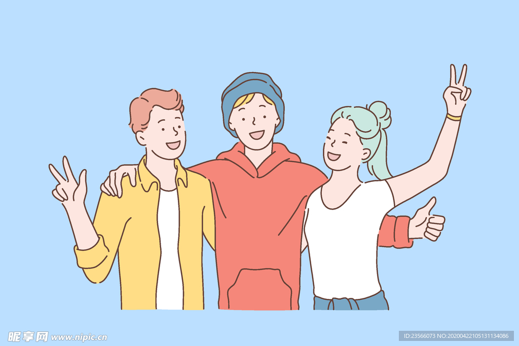 简约人物生活形象插画