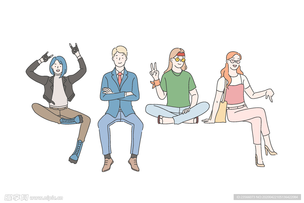 简约人物生活形象插画