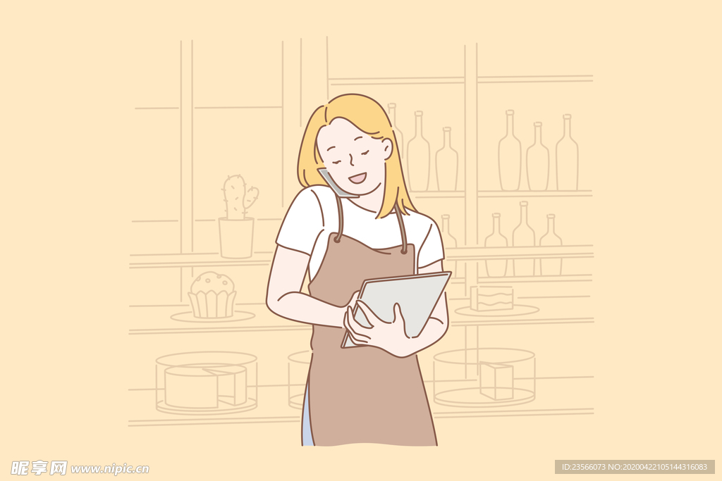简约人物生活形象插画
