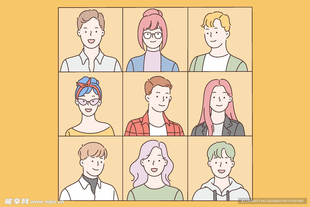 简约人物生活形象插画