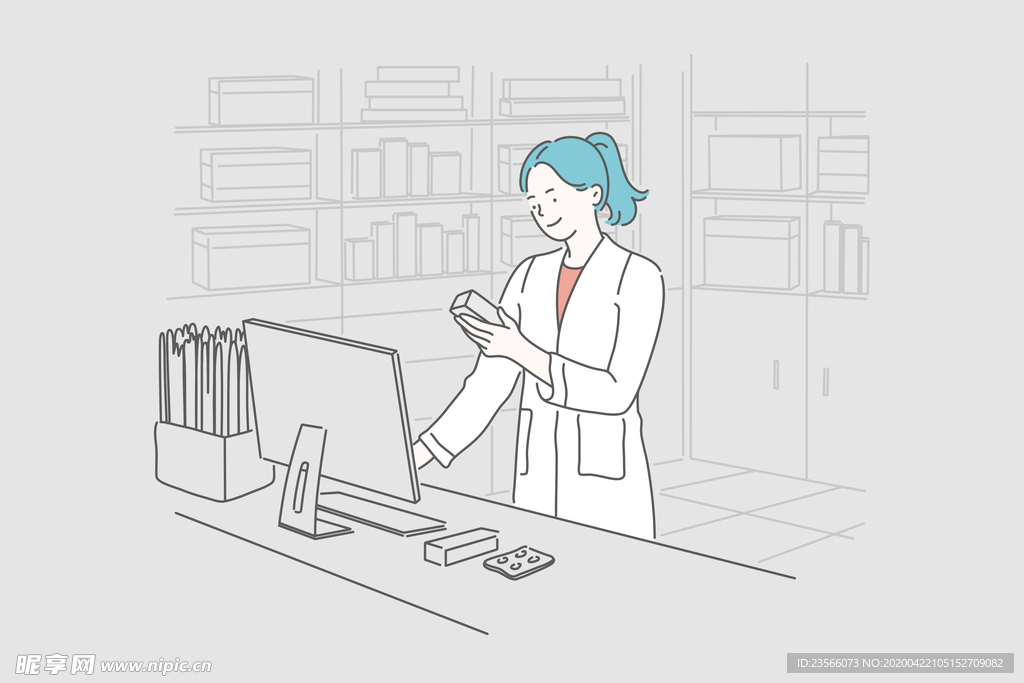 简约人物生活形象插画