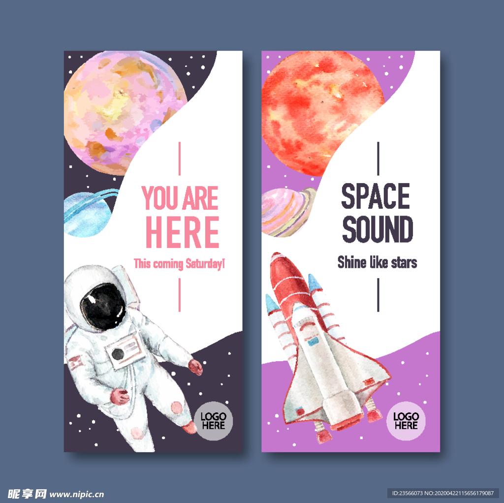 太空宇航员主题卡片