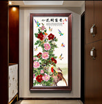 中式牡丹花鸟图