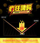 淘抢购 降价 促销 黑色背景电