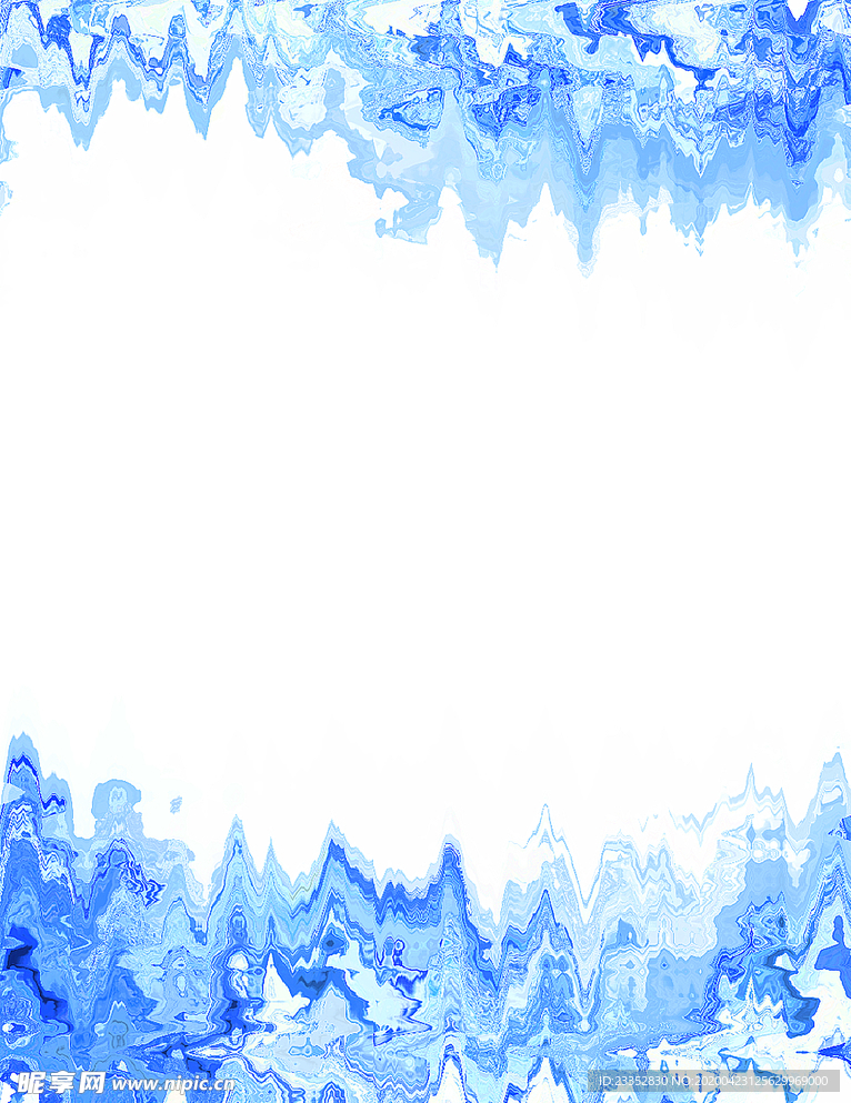 蓝色冰爽冰块冰锥雪山洞穴简约背