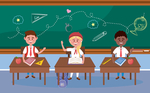 学生日常生活主题插画