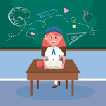 学生日常生活主题插画