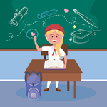 学生日常生活主题插画