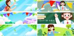 卡通开学季促销海报背景