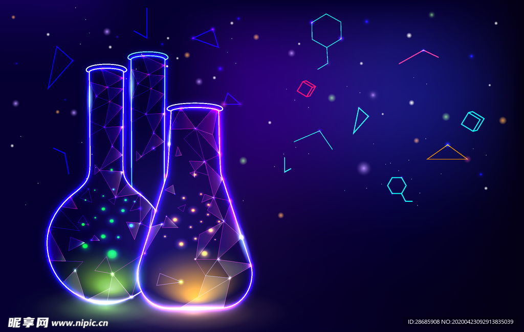 矢量卡通科学实验背景