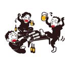 喝酒加撸串卡通图