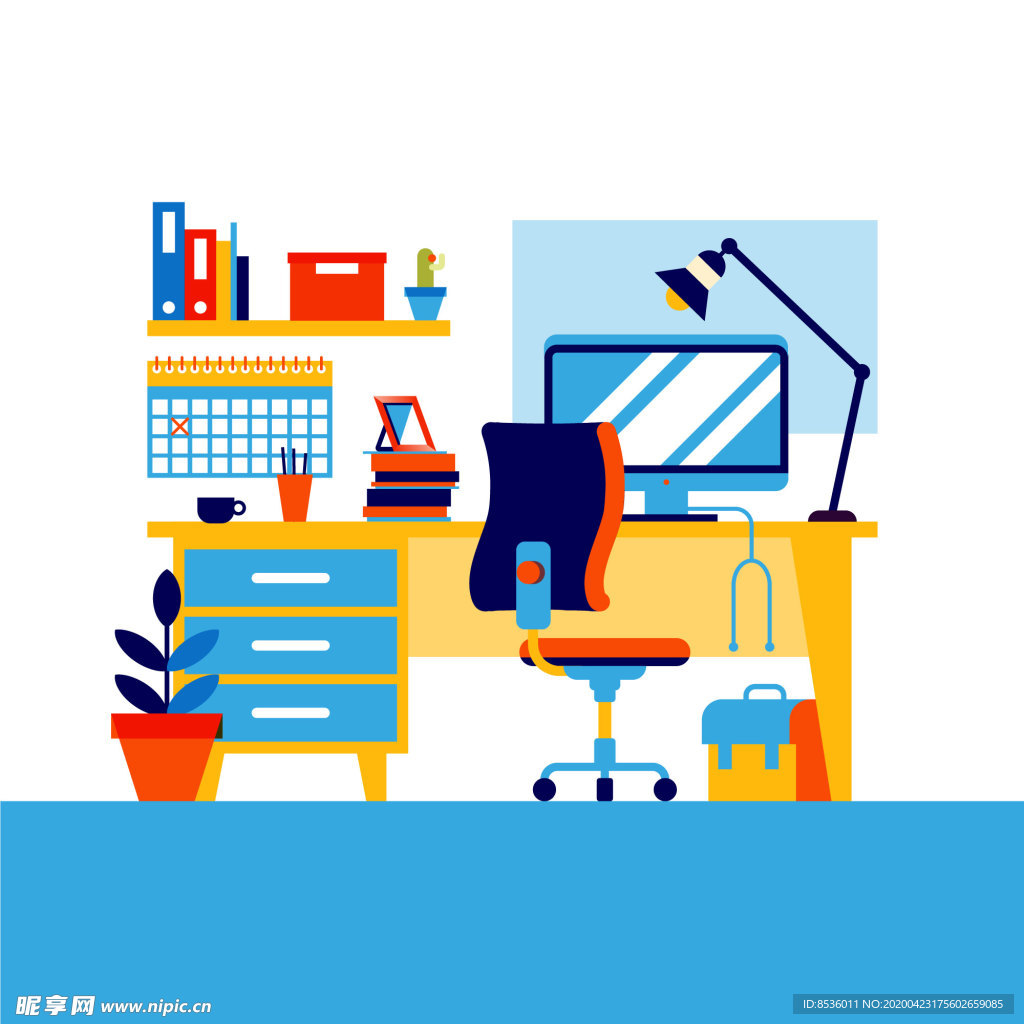 办公桌插图