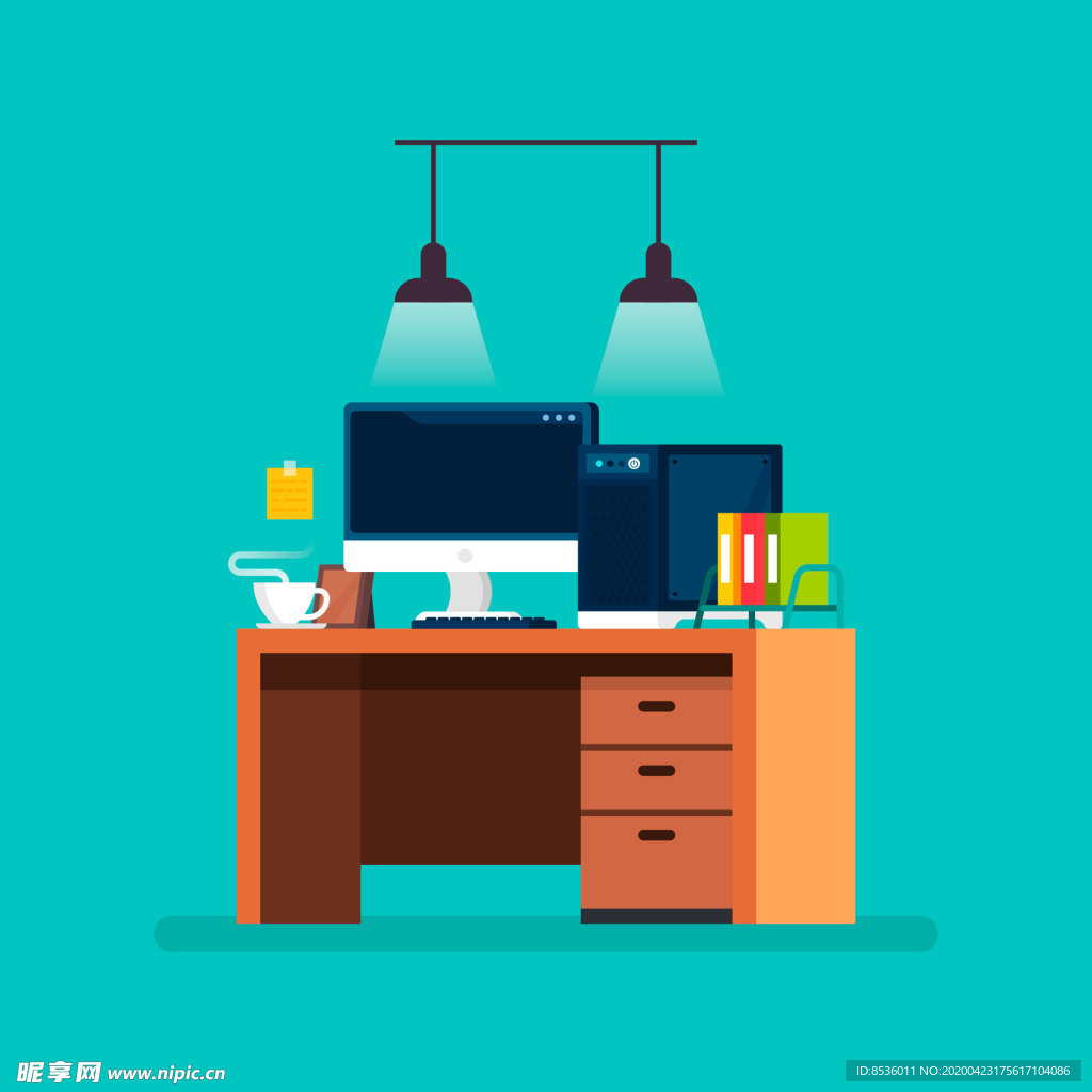 办公桌插图