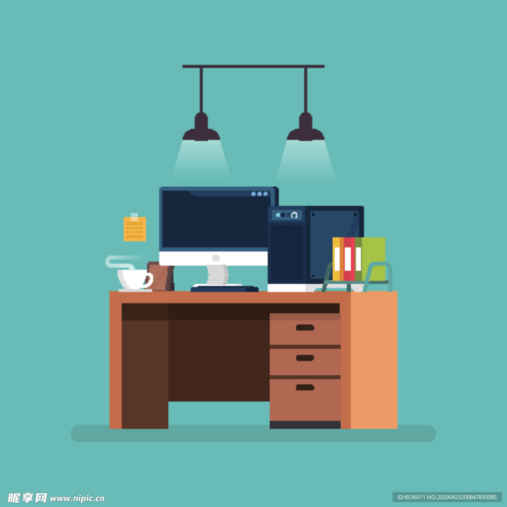 办公桌插图