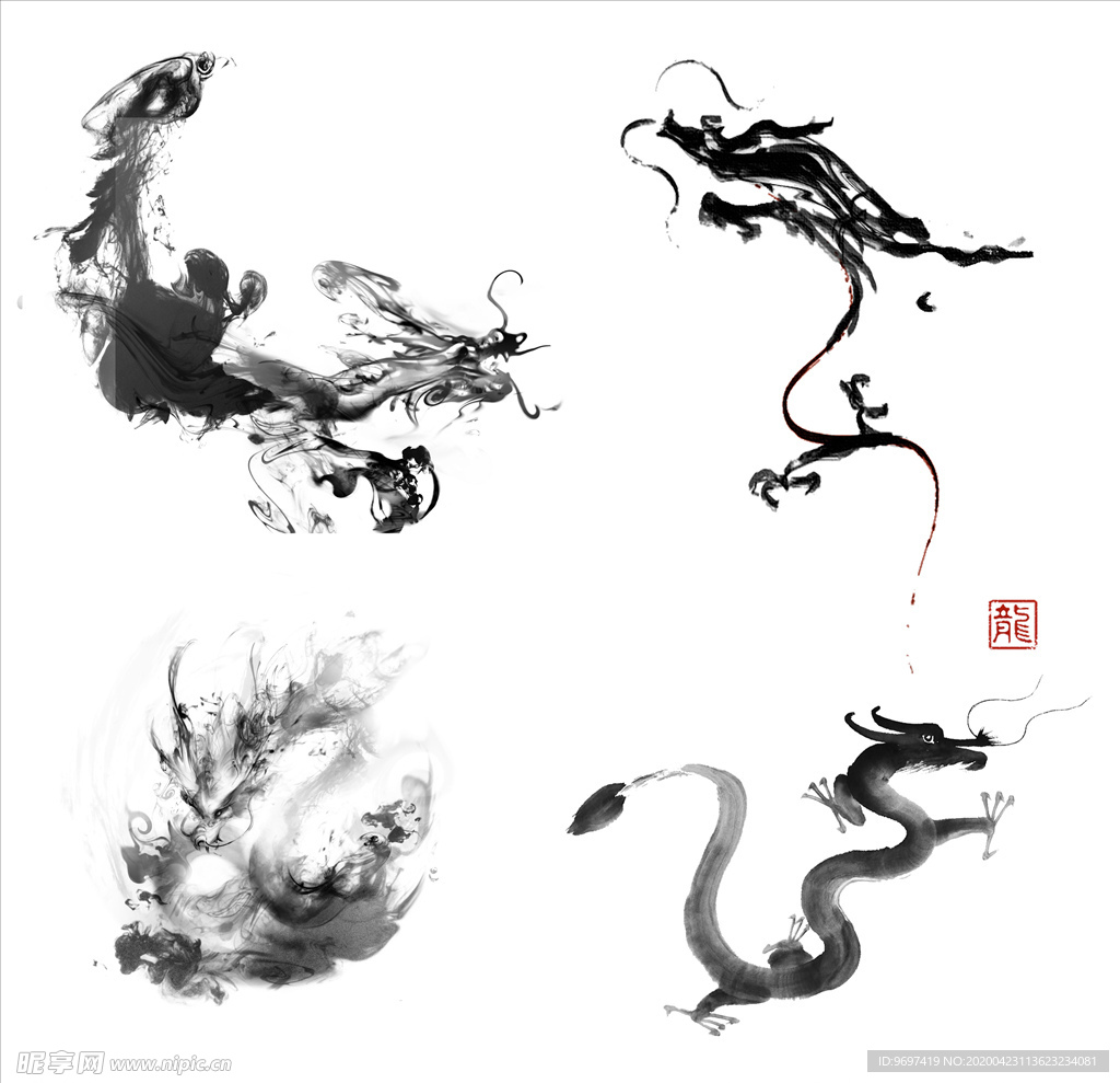 中国传统文化水墨龙