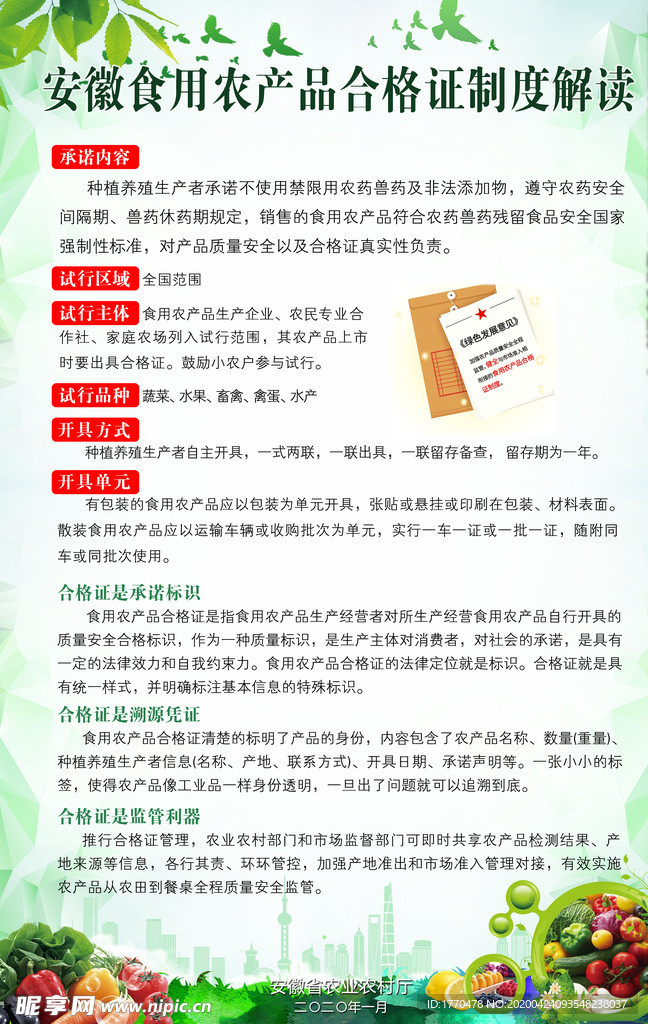 合格证挂墙宣传画面