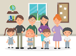 学生学校生活场景插画