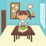 学生学校生活场景插画