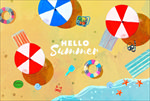 你好夏天英文字体设计