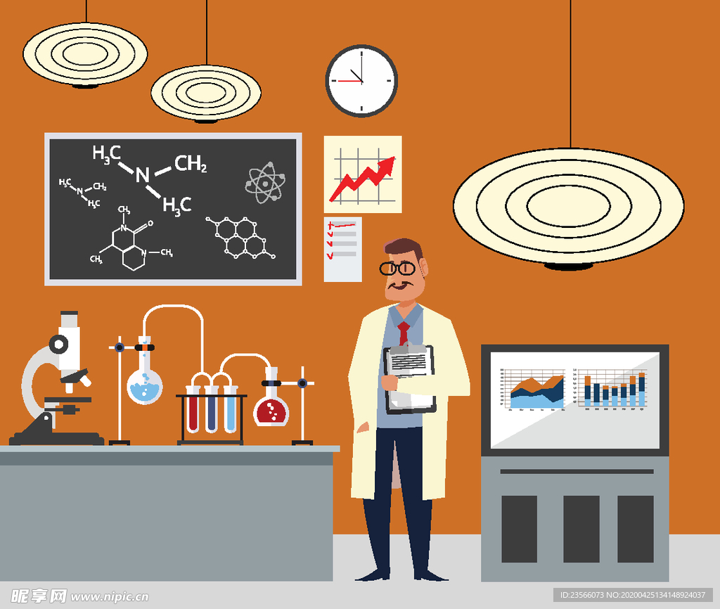 化学研究实验插画