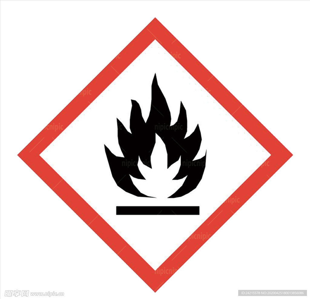 易燃标识火焰图厂房警示标