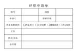 辞职申请单