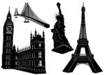 美国旅游景点建筑物矢量素材