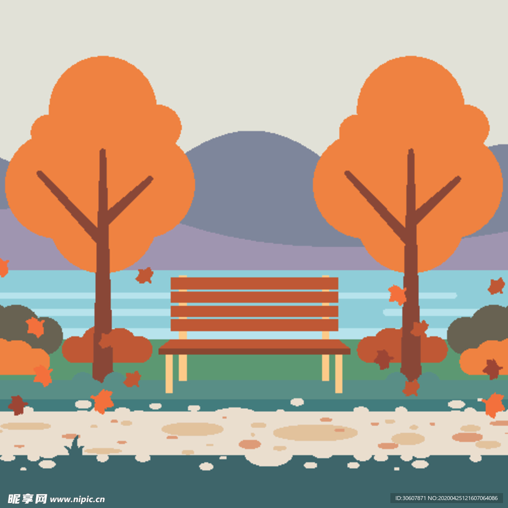 卡通秋景