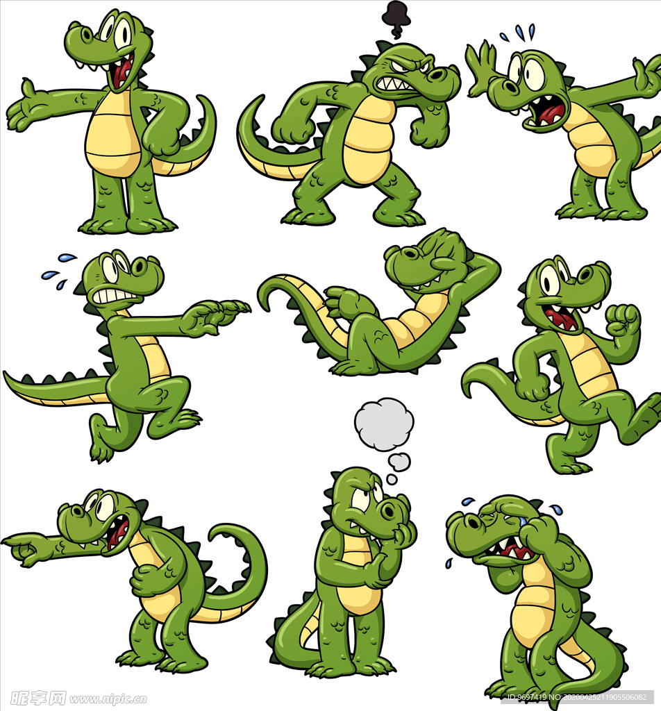 手绘鳄鱼素材