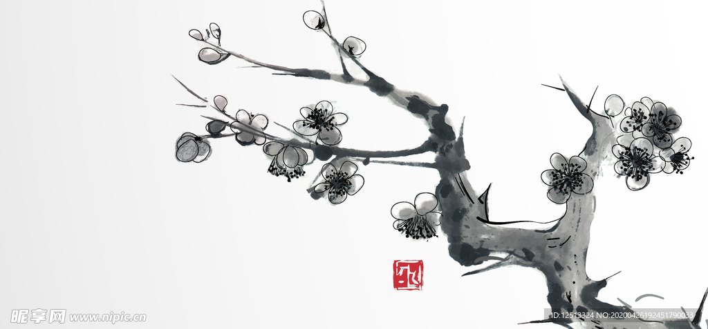 水墨梅花