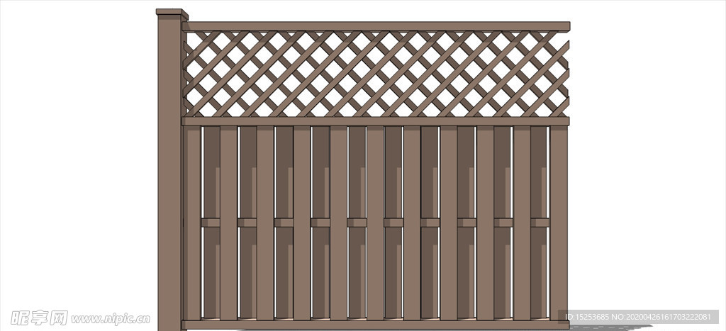 木篱笆 围栏 室外模型 SU模
