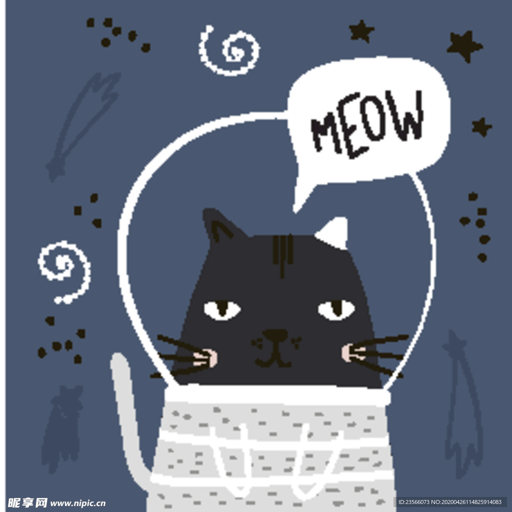 卡通猫狗创意插画