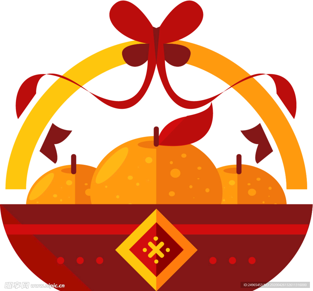 中国风古典水果篮