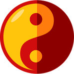 中国风卡通古典太极图