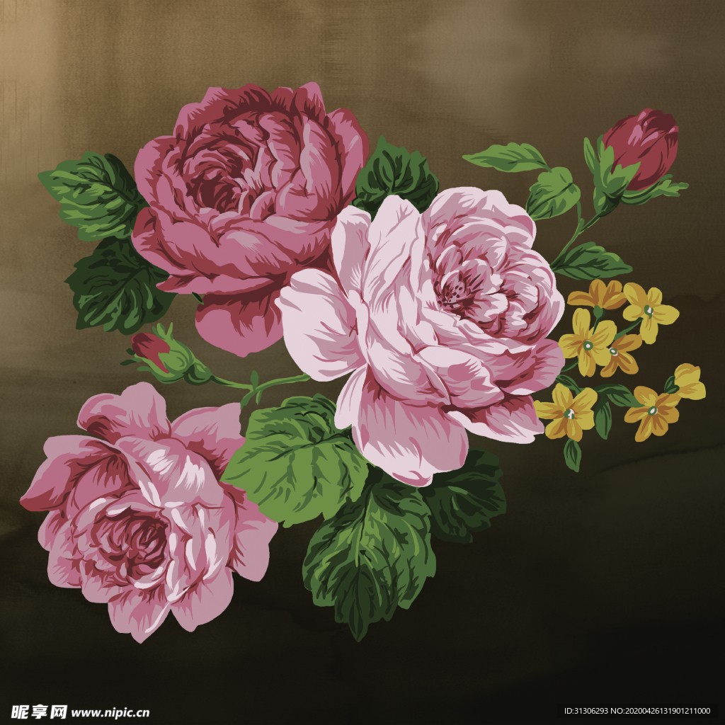 花卉花荣叶茂