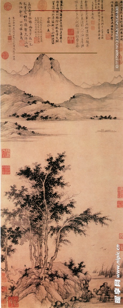 秋江待渡图