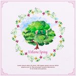 矢量手绘花纹大树
