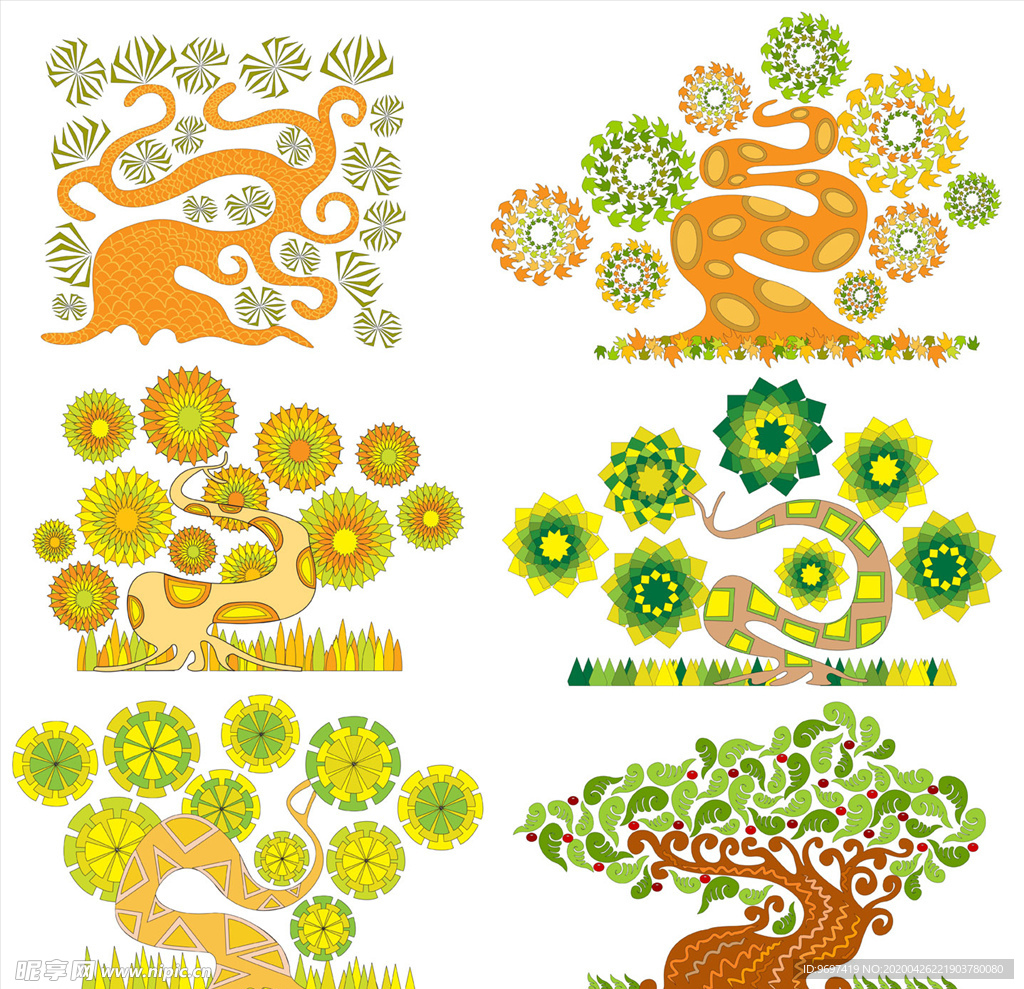 位图艺术效果手绘植物树免费图片素材-编号05084600-图行天下