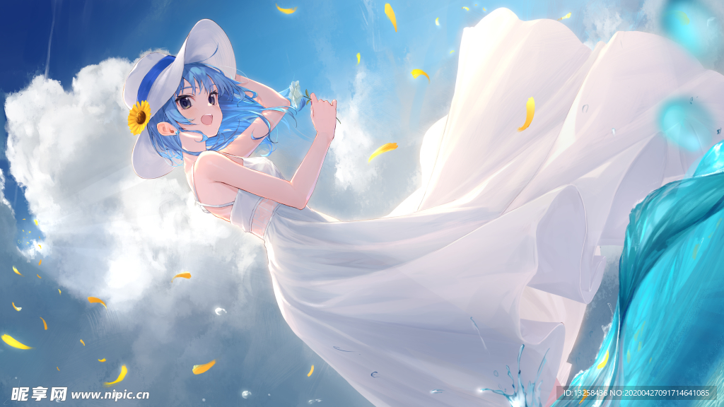 彩色动漫人物插画背景
