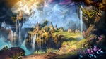 彩色插画城堡建筑风景